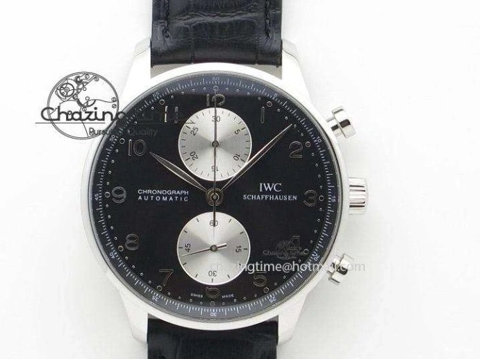 MIROTIME 0112 TimelessDesign Portuguese IW358304 ZF 1:1 Best Edition SS Blue Dial on Leather Strap A 7078